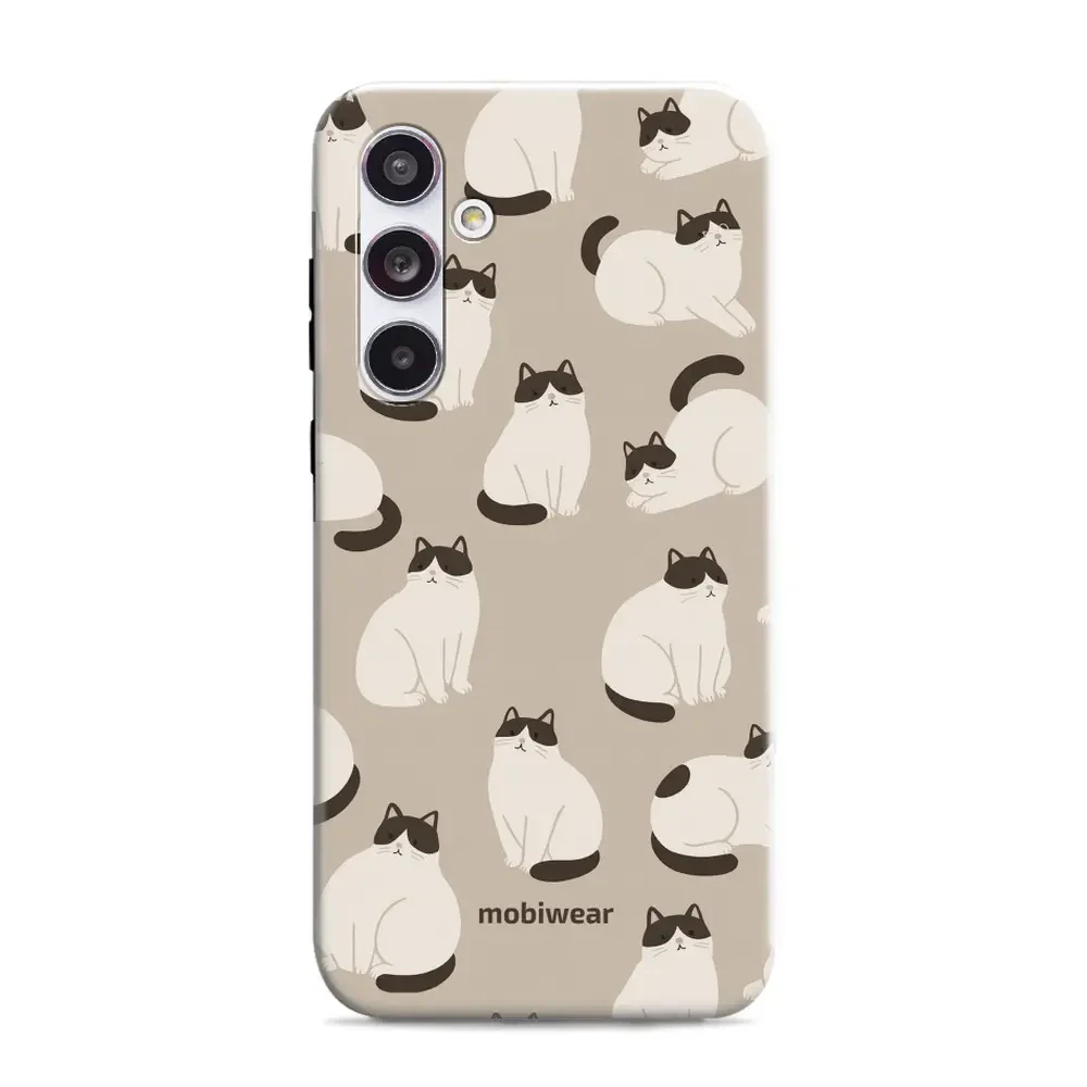 Handyhülle für Galaxy A55 5G, Mobiwear Elite Pro, Kaffe Miau