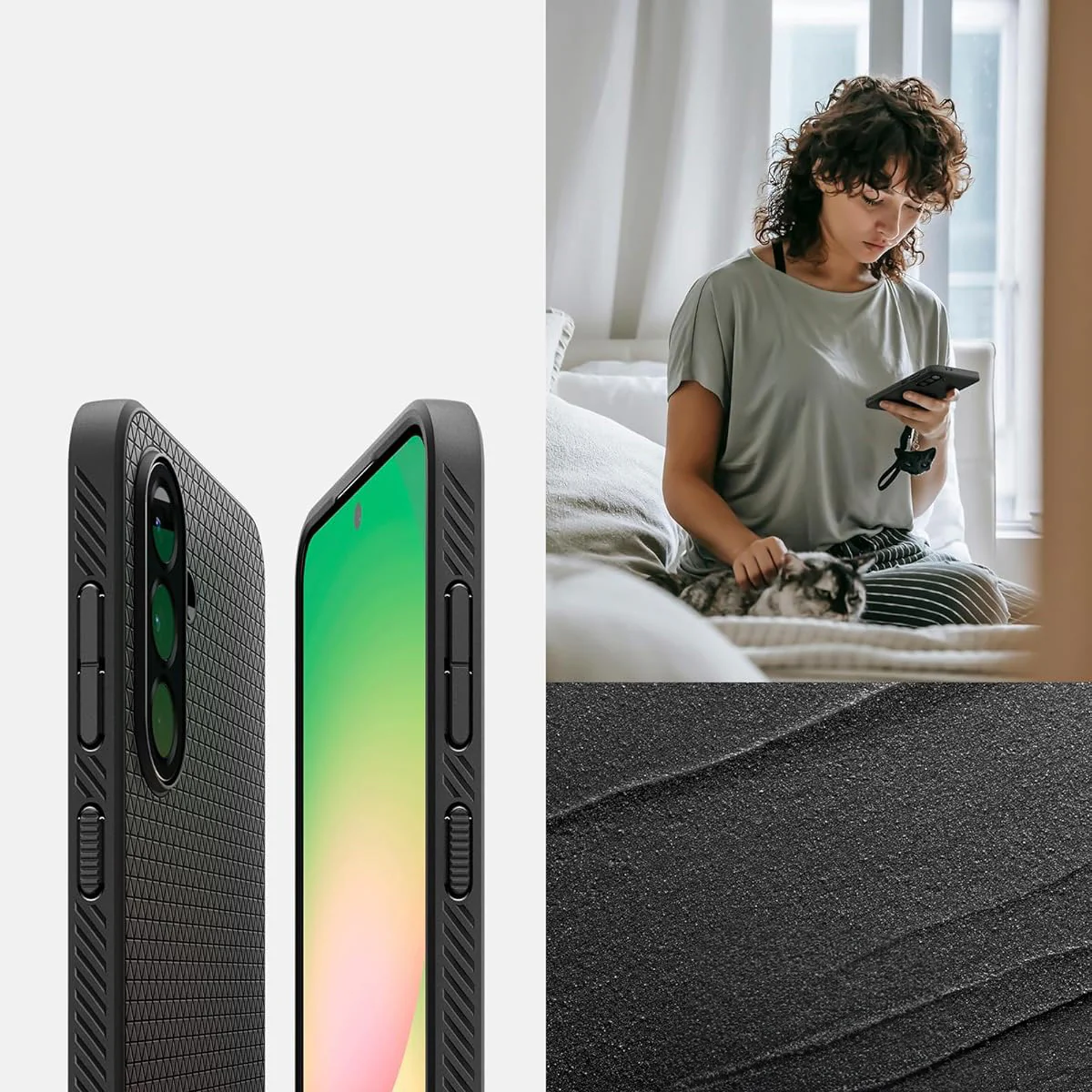 Handyhülle für Galaxy A56 5G, Spigen Liquid Air, Schwarz - Image 14