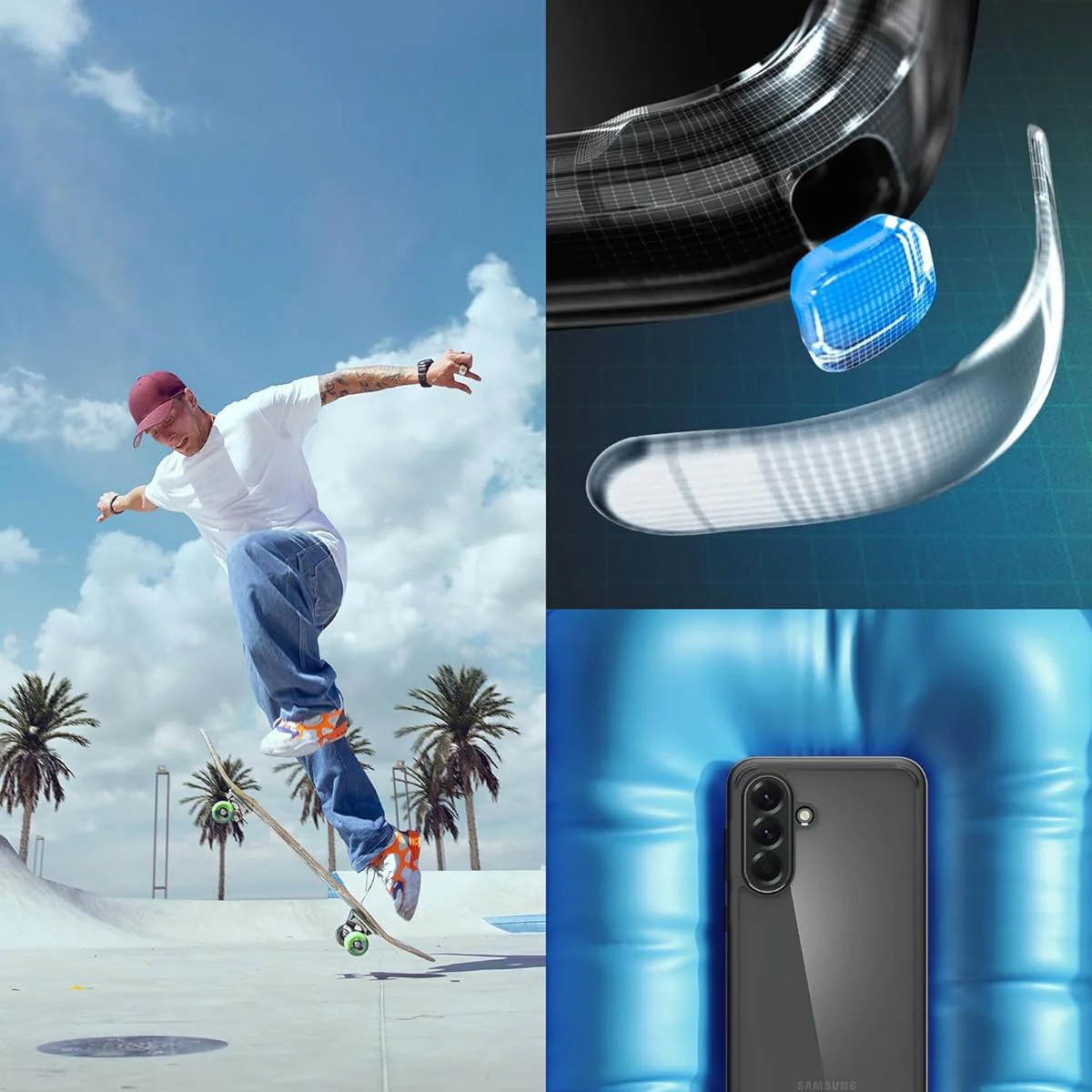 Handyhülle für Galaxy A56 5G, Spigen Ultra Hybrid, Transparent-Schwarz - Image 12