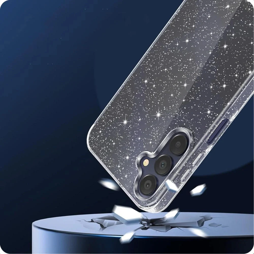 Handyhülle für Galaxy A56 5G, Tech-Protect Flexair, Transparent mit Glitzer - Image 3