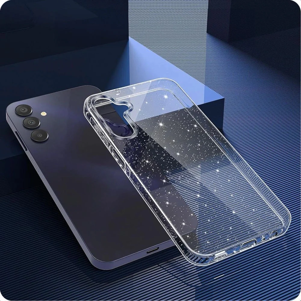Handyhülle für Galaxy A56 5G, Tech-Protect Flexair, Transparent mit Glitzer - Image 4