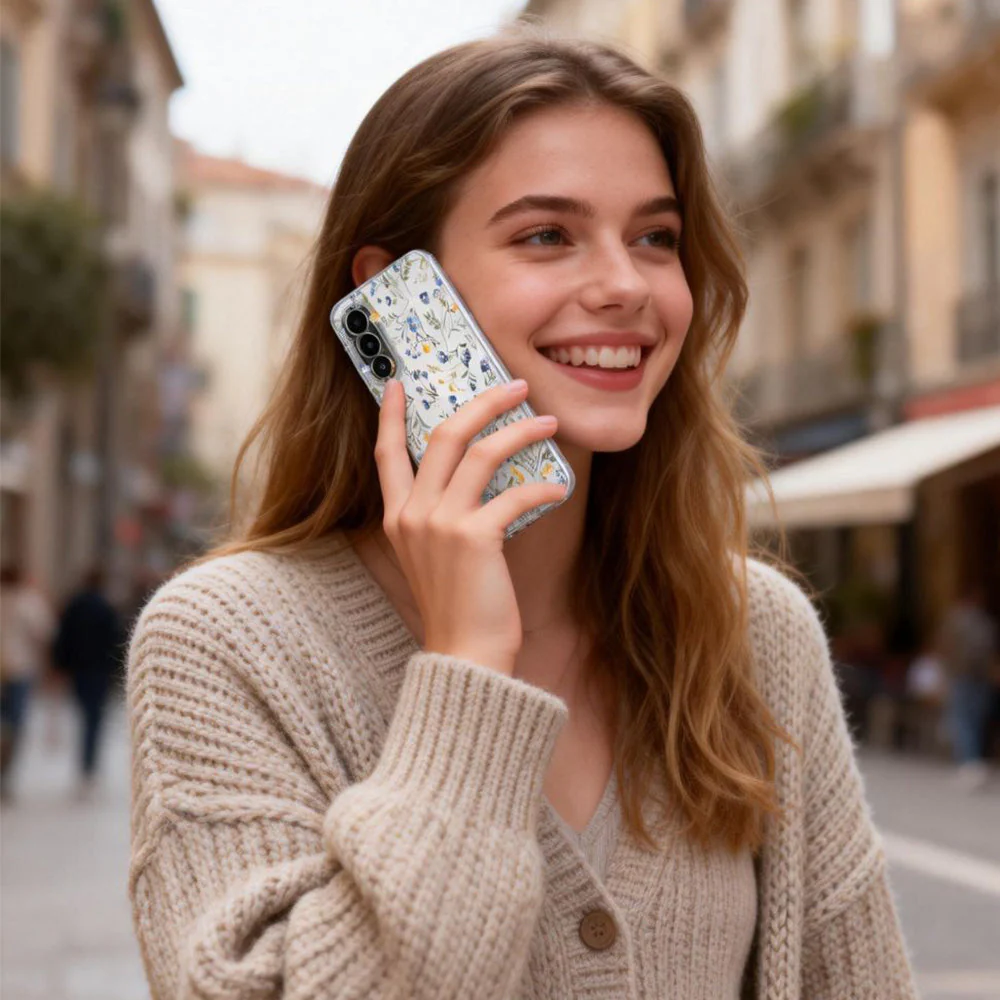 Handyhülle für Galaxy A57 5G, Tech-Protect FlexAir, Transparent mit floralem Muster - Image 4