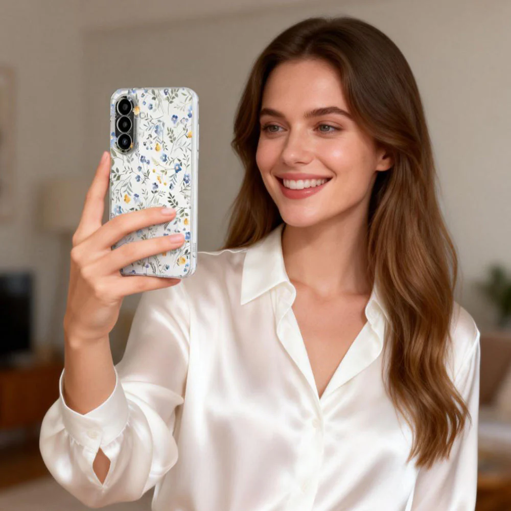 Handyhülle für Galaxy A57 5G, Tech-Protect FlexAir, Transparent mit floralem Muster - Image 5