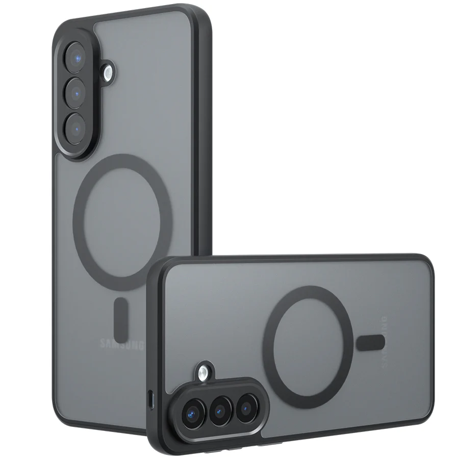 Handyhülle für Galaxy A57 5G, Techsuit PureFrost MagSafe, Durchscheinend mit schwarzen Rahmen
