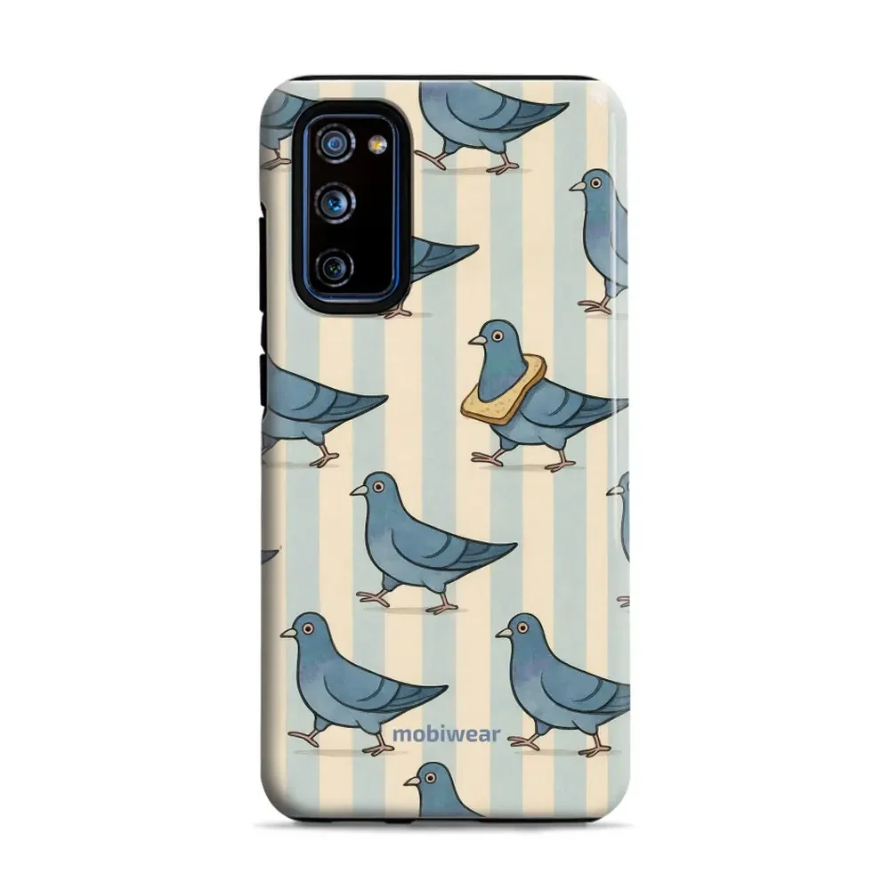 Handyhülle für Galaxy S20 FE, Mobiwear Elite Pro, Blaue Tauben