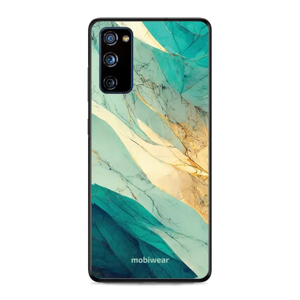 Handyhülle für Galaxy S20 FE, Mobiwear Glossy Case, Türkis-Marmor