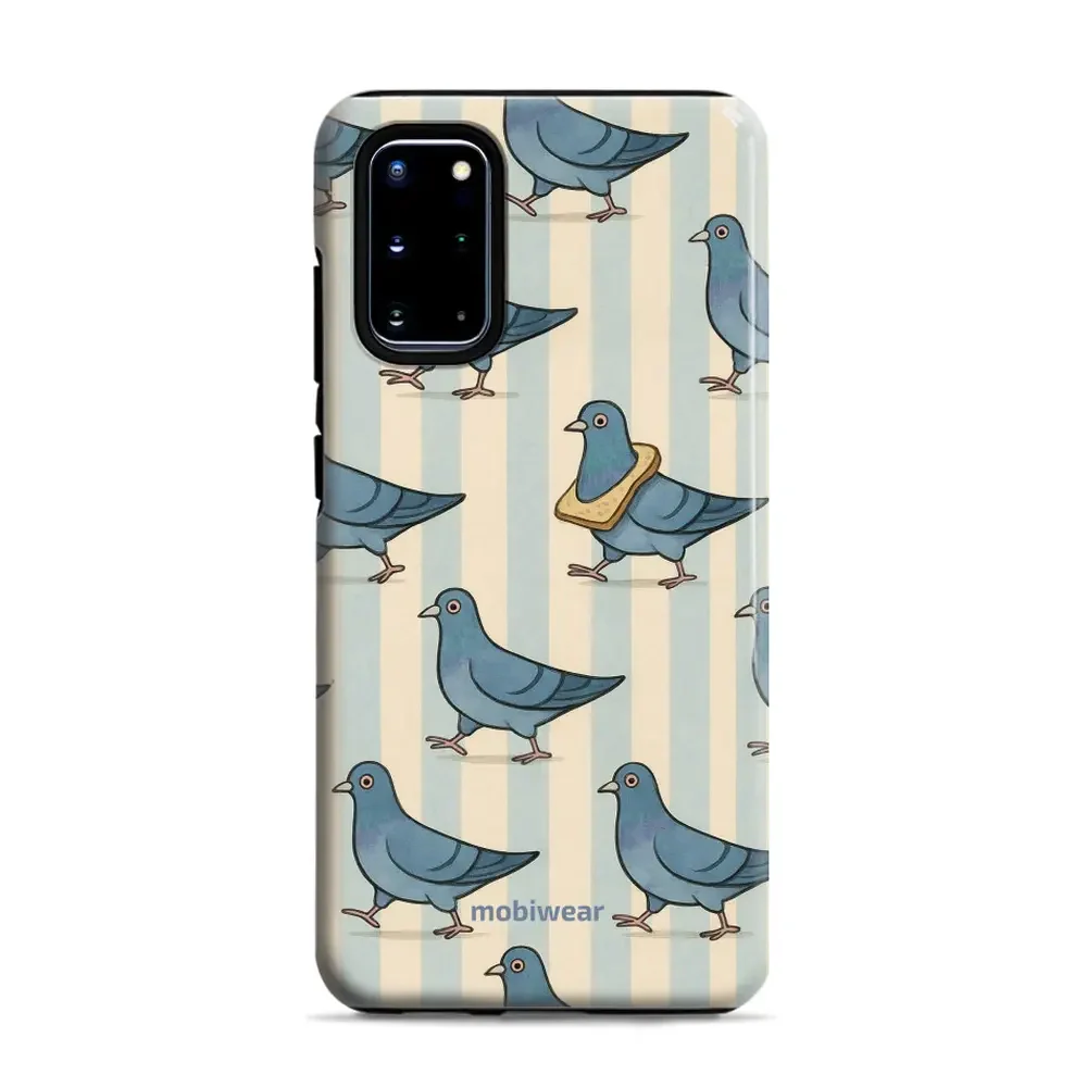 Handyhülle für Galaxy S20 Plus, Mobiwear Elite Pro, Blaue Tauben