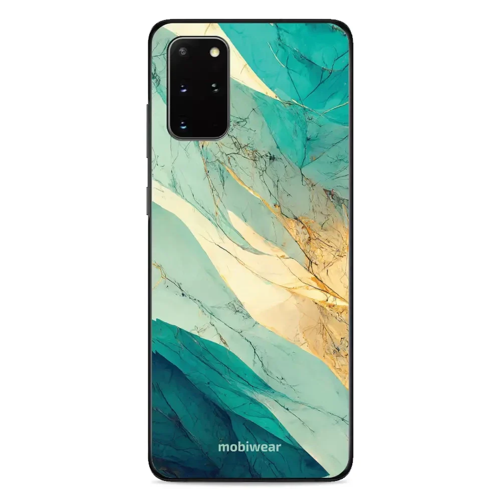 Handyhülle für Galaxy S20 Plus, Mobiwear Glossy Case, Türkis-Marmor