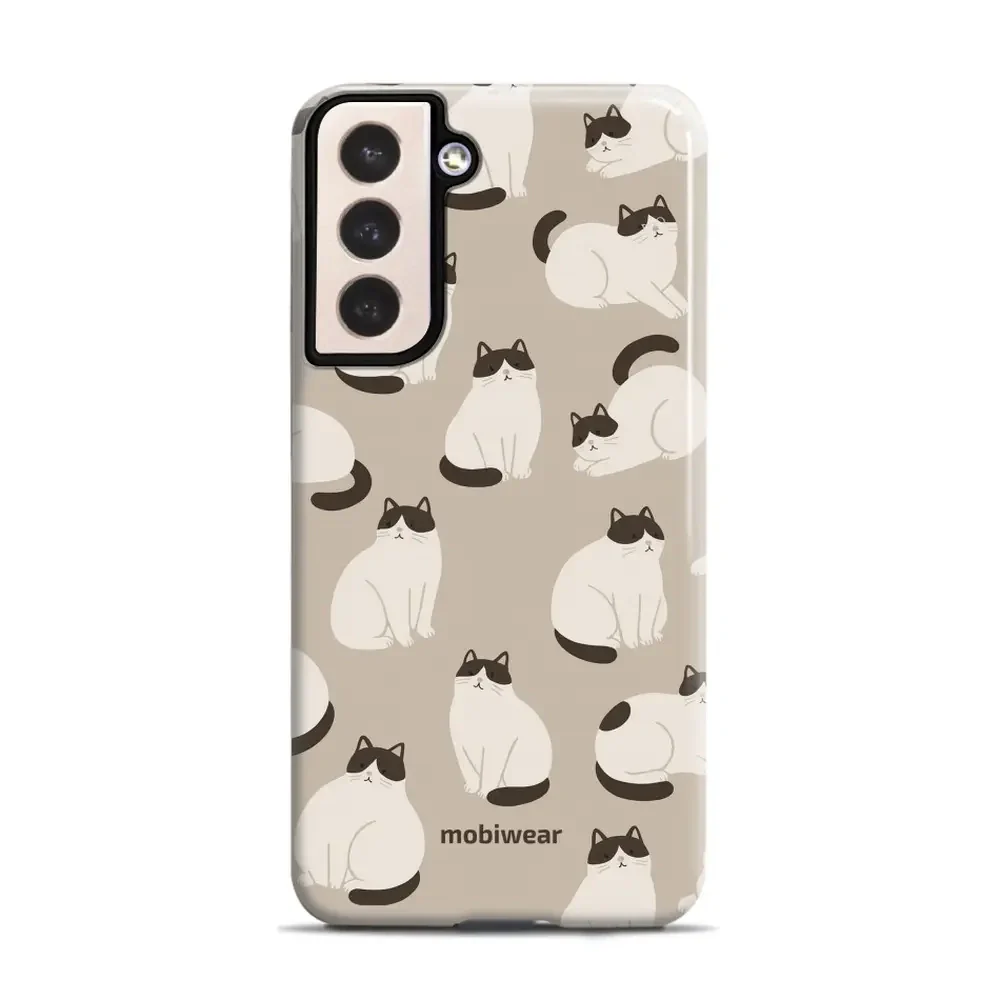 Handyhülle für Galaxy S21 Plus, Mobiwear Elite Pro, Kaffe Miau