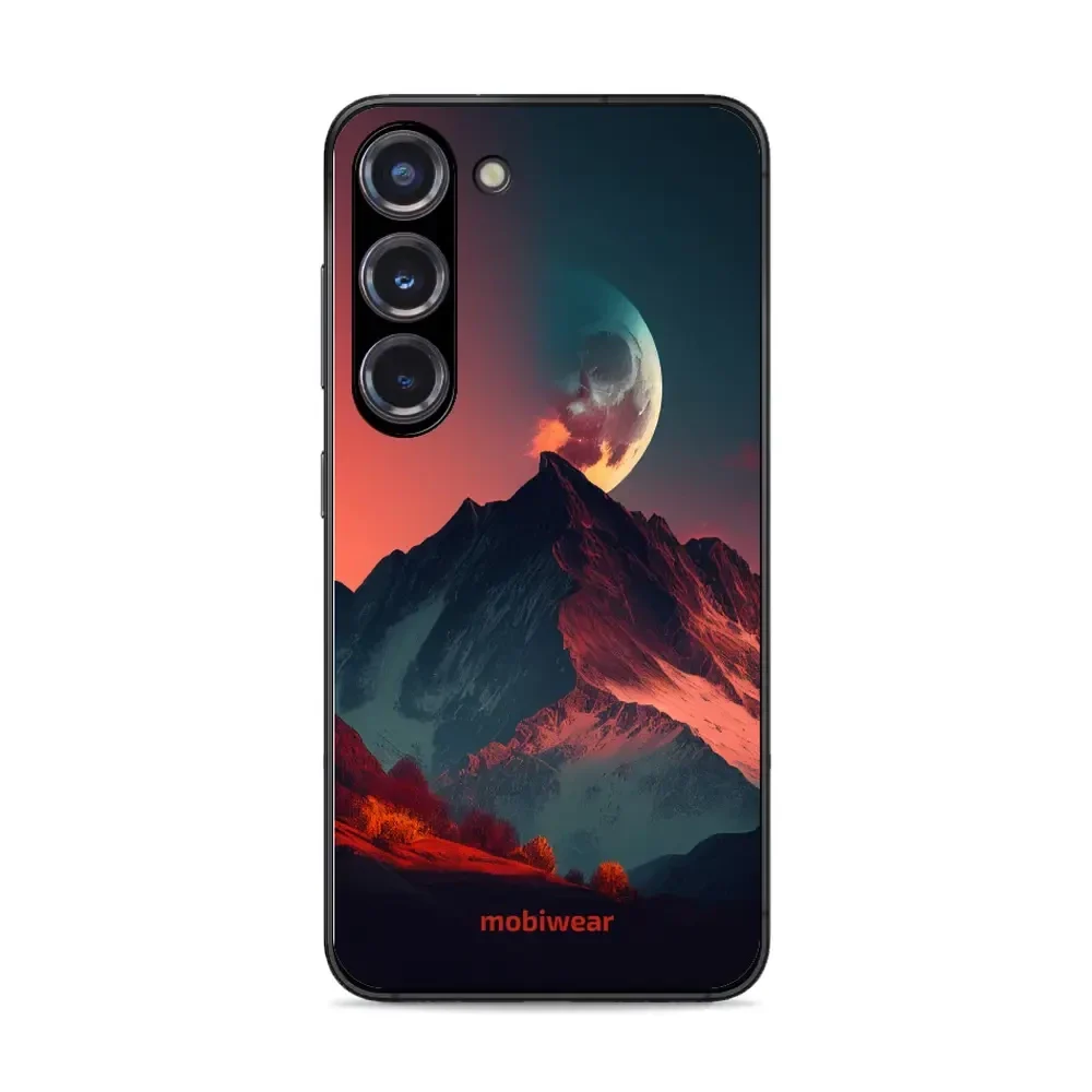 Handyhülle für Galaxy S23, Mobiwear Glossy Case, Gebirgsdämmerung
