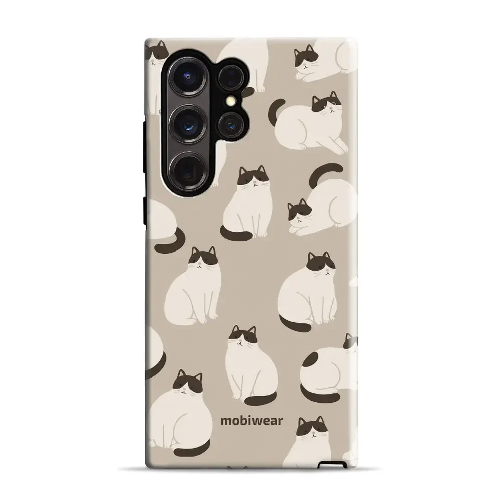 Handyhülle für Galaxy S23 Ultra, Mobiwear Elite Pro, Kaffe Miau
