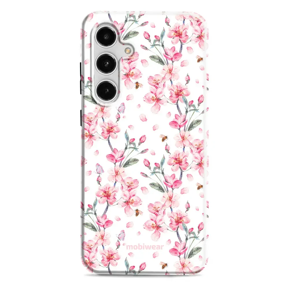 Handyhülle für Galaxy S24 FE, Mobiwear Elite Pro, Japanischer Blumenstrauß