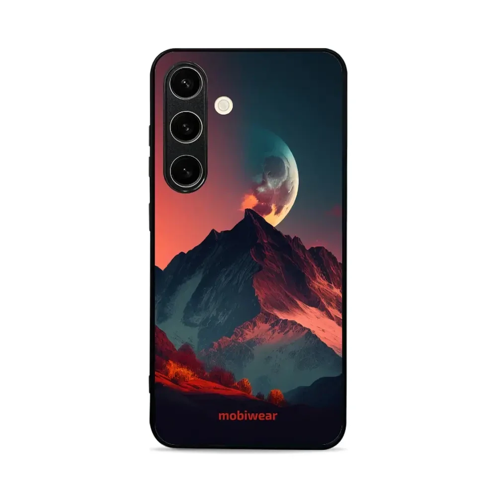 Handyhülle für Galaxy S24, Mobiwear Glossy Case, Gebirgsdämmerung