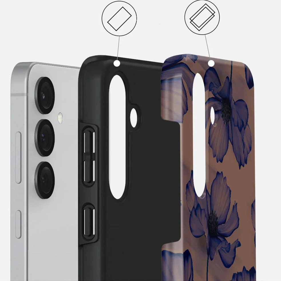 Handyhülle für Galaxy S25, Burga Velvet Night Tough, Braun und marineblau - Image 5