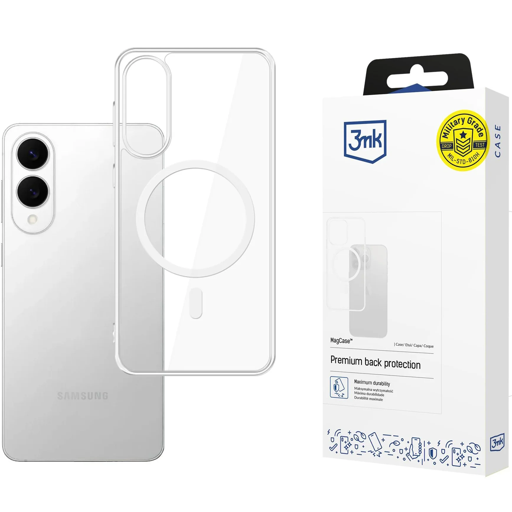 Handyhülle für Galaxy S25 Edge, 3mk MagCase, Transparent und Weiß - Image 3