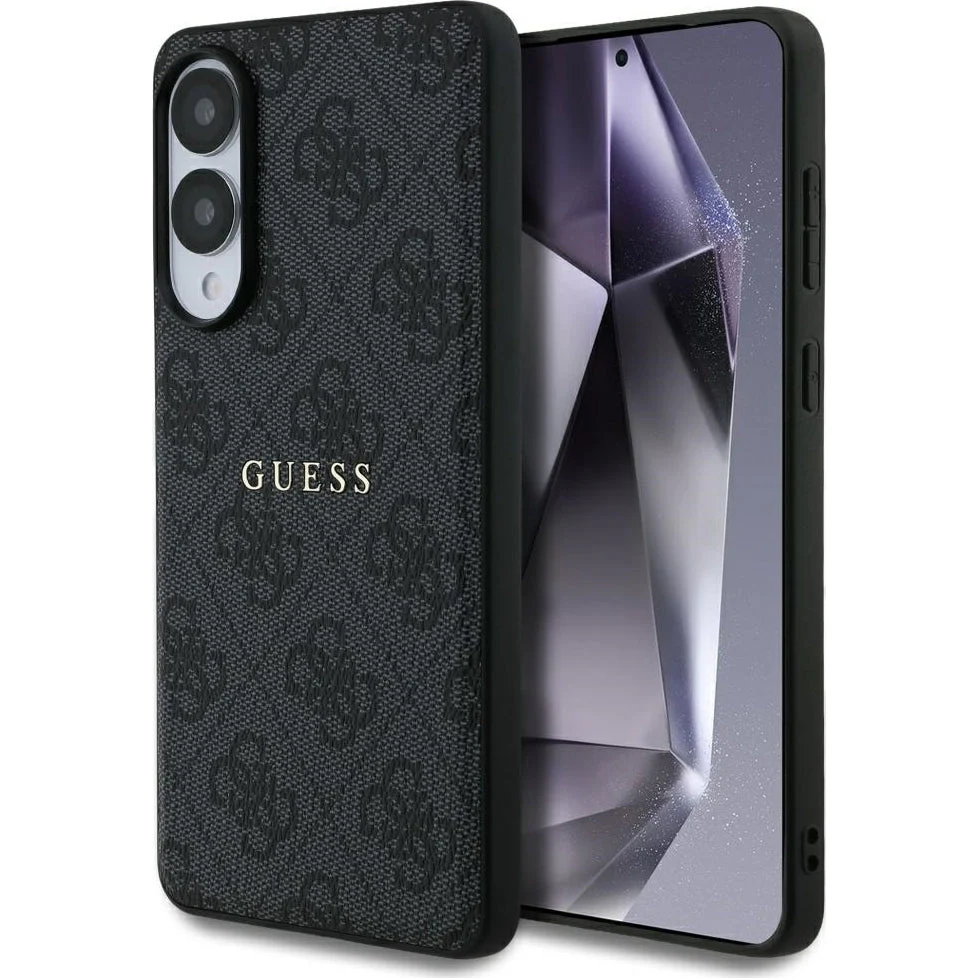 Handyhülle für Galaxy S25 Edge, Guess Hardcase 4G Ring Classic Logo MagSafe, Schwarz