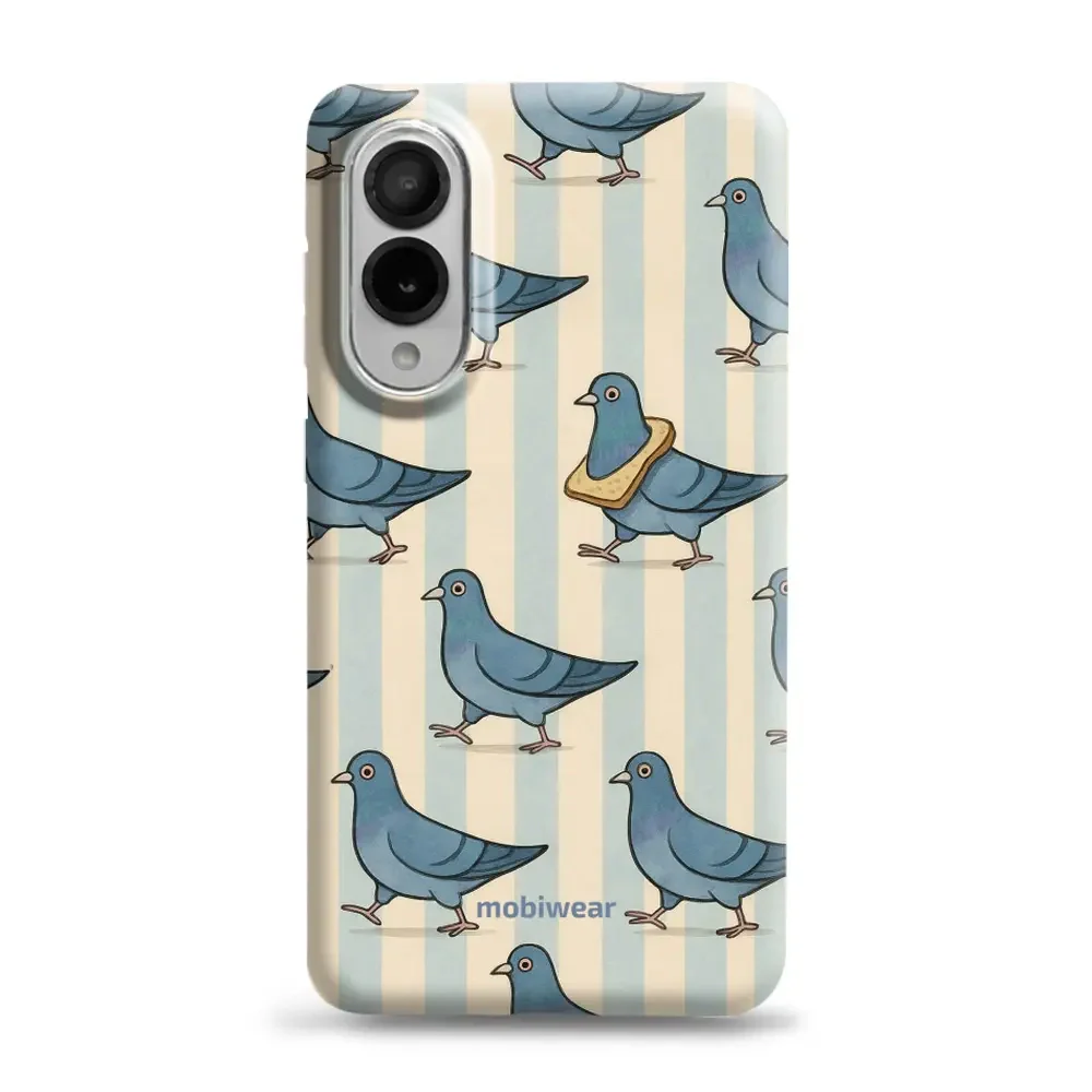 Handyhülle für Galaxy S25 Edge, Mobiwear Elite Pro, Blaue Tauben