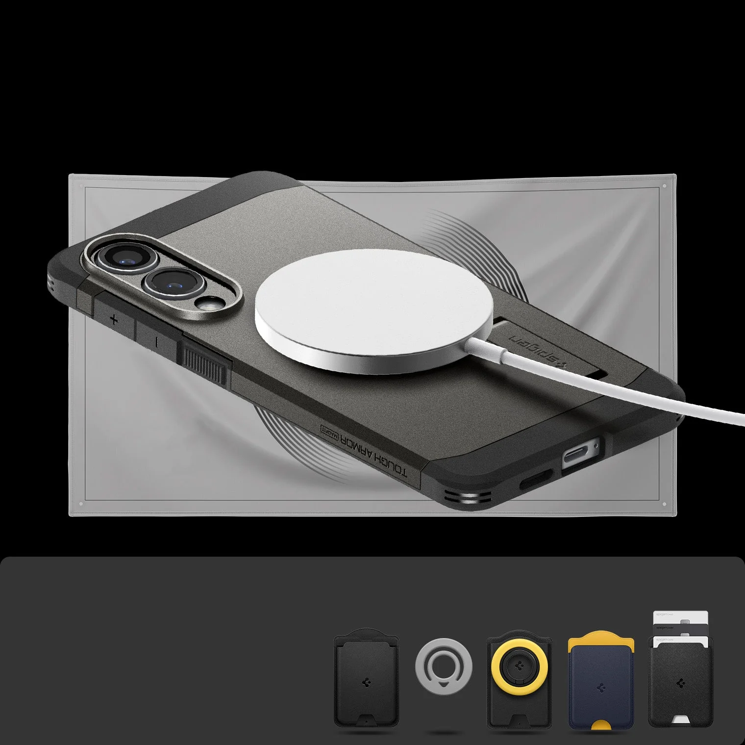 Handyhülle für Galaxy S25 Edge, Spigen Tough Armor Mag mit MagSafe, Rotguss - Image 3