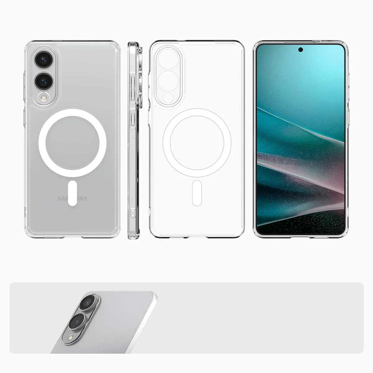 Handyhülle für Galaxy S25 Edge, Spigen Ultra Hybrid Mag mit MagSafe, Transparent-Weiß - Image 5