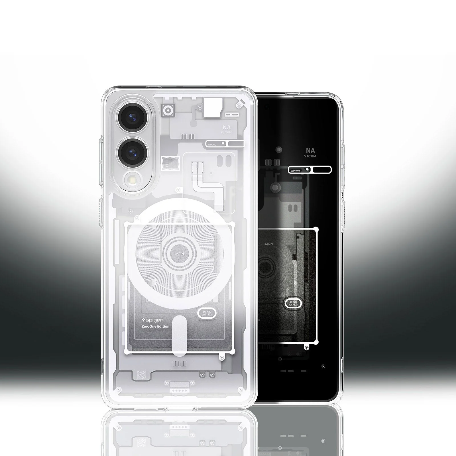 Handyhülle für Galaxy S25 Edge, Spigen Ultra Hybrid Mag mit MagSafe, Weiß-Grau (Zero One) - Image 3