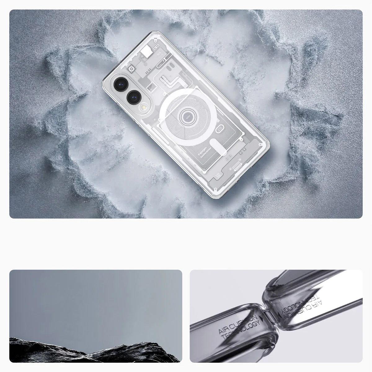 Handyhülle für Galaxy S25 Edge, Spigen Ultra Hybrid Mag mit MagSafe, Weiß-Grau (Zero One) - Image 6