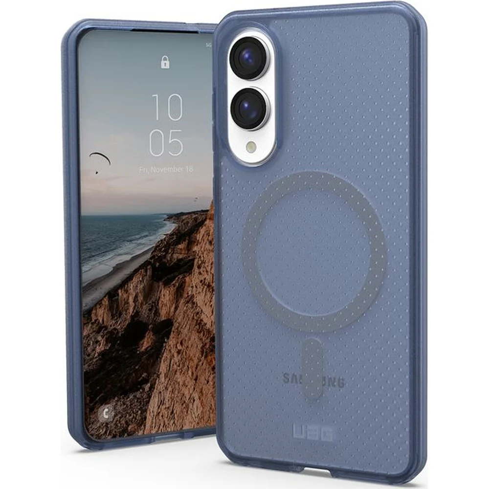 Handyhülle für Galaxy S25 Edge, Urban Armor Gear Dot Magnet, Transluzentes Marineblau