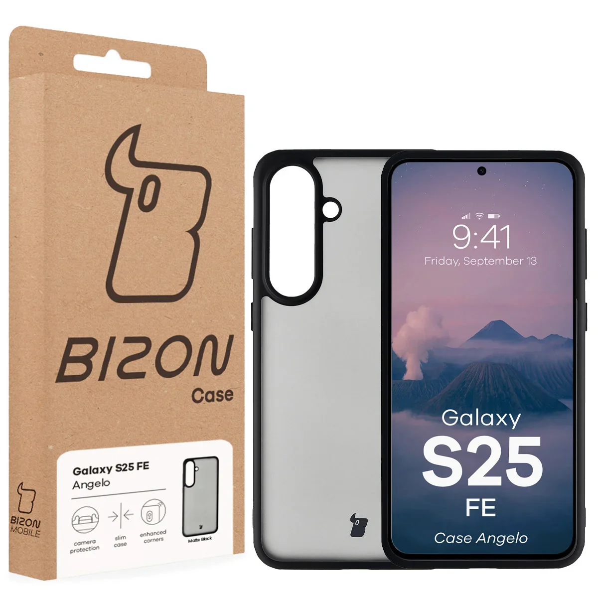 Handyhülle für Galaxy S25 FE, Bizon Case Angelo, Getönte mit schwarzem Rahmen - Image 6