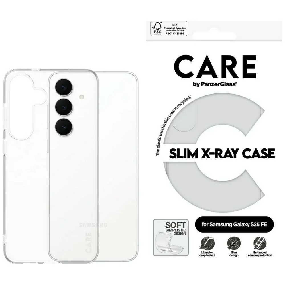 Handyhülle für Galaxy S25 FE, CARE by PanzerGlass Fashion X-Ray, Transparent