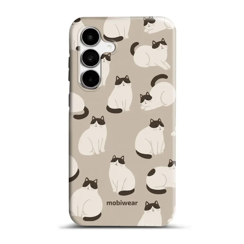 Handyhülle für Galaxy S25 FE, Mobiwear Elite Pro, Kaffe Miau