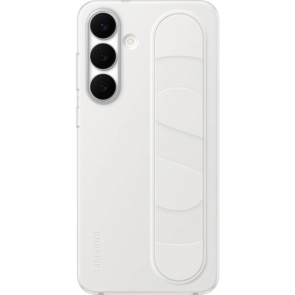 Handyhülle für Galaxy S25 FE, Samsung Silicone Standing Grip Case, Weiß