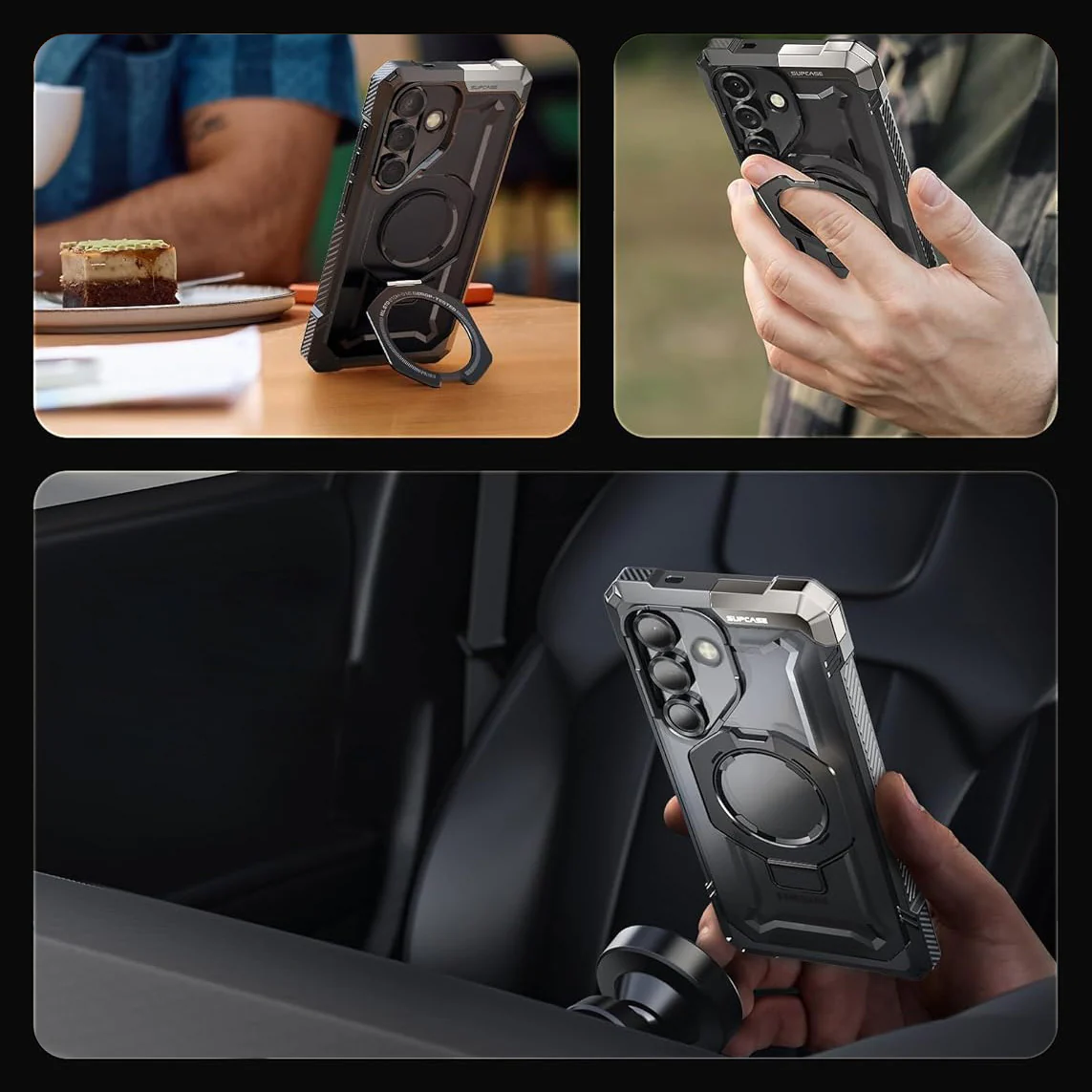 Handyhülle für Galaxy S25 FE, Supcase UB Grip Mag mit MagSafe, Schwarz-Transparent - Image 10