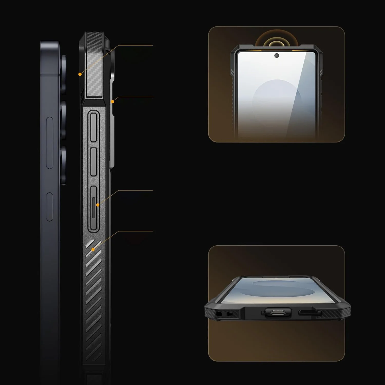 Handyhülle für Galaxy S25 FE, Supcase UB Grip Mag mit MagSafe, Schwarz-Transparent - Image 7