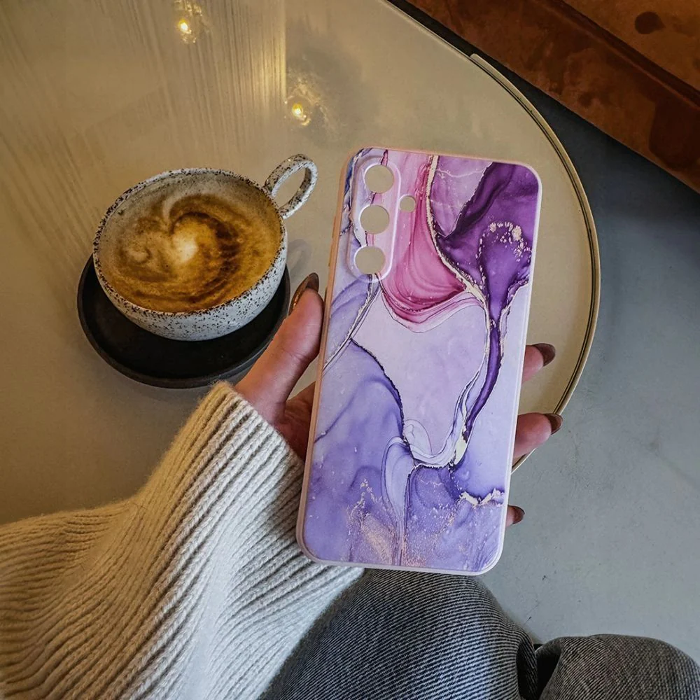 Handyhülle für Galaxy S25 FE, Tech-Protect Icon, Rosa mit Marmormuster - Image 3