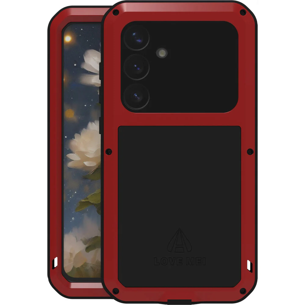Handyhülle für Galaxy S25 Plus, Love Mei Powerful mit Glas, Rot