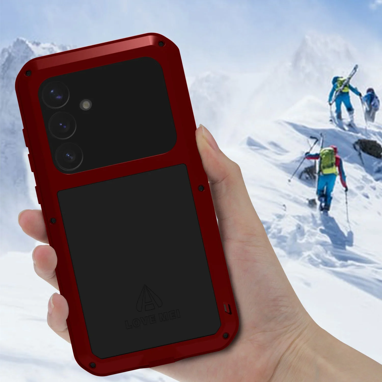 Handyhülle für Galaxy S25 Plus, Love Mei Powerful mit Glas, Rot - Image 5