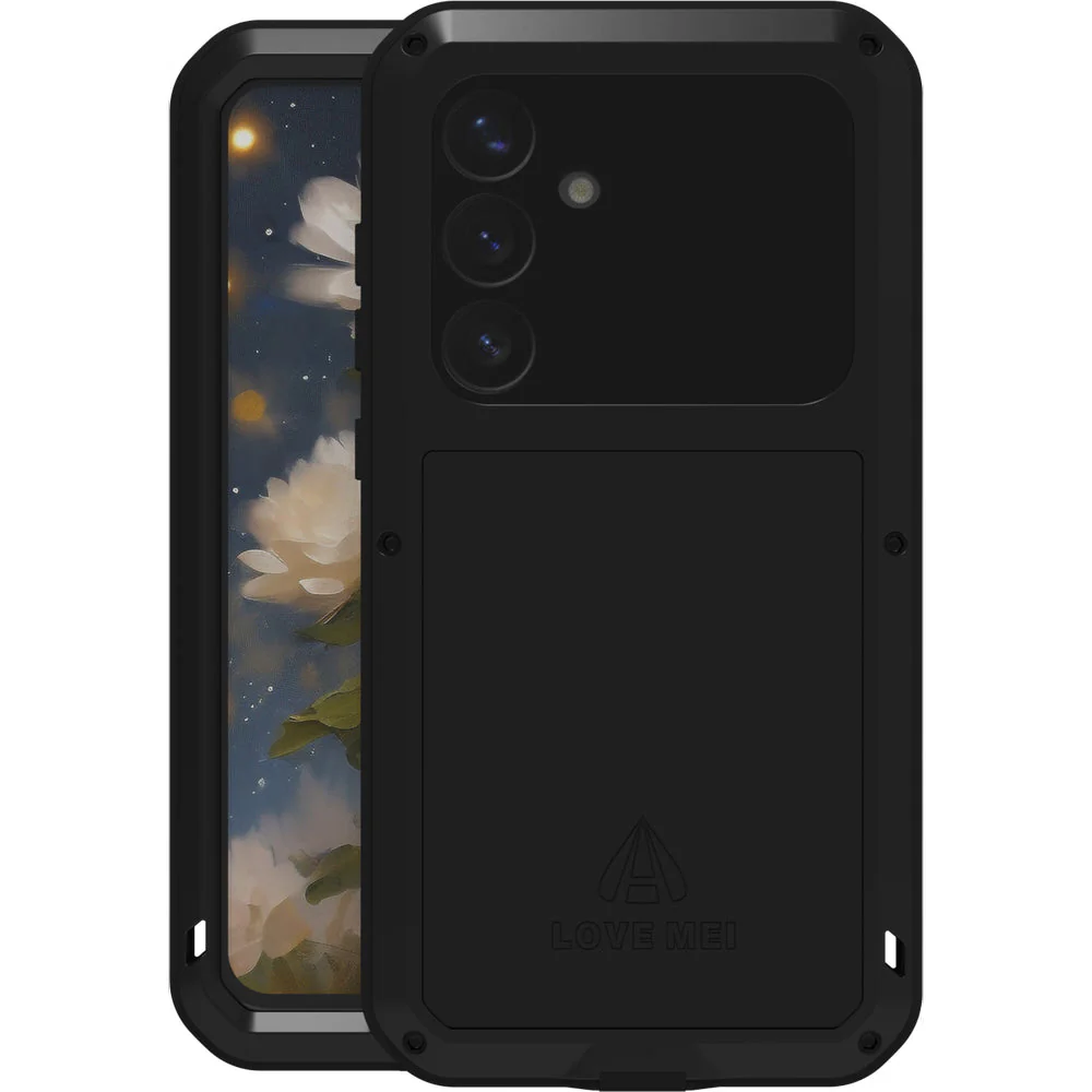 Handyhülle für Galaxy S25 Plus, Love Mei Powerful mit Glas, Schwarz