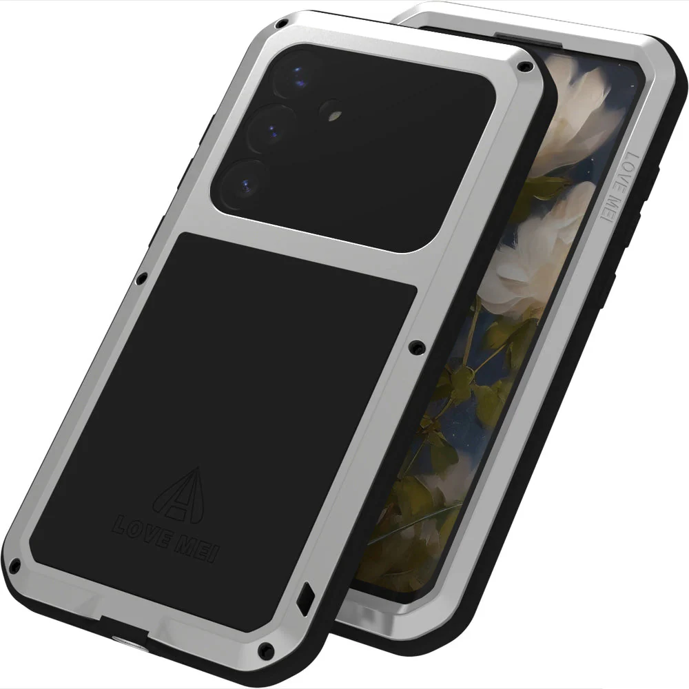 Handyhülle für Galaxy S25 Plus, Love Mei Powerful mit Glas, Silbern - Image 3