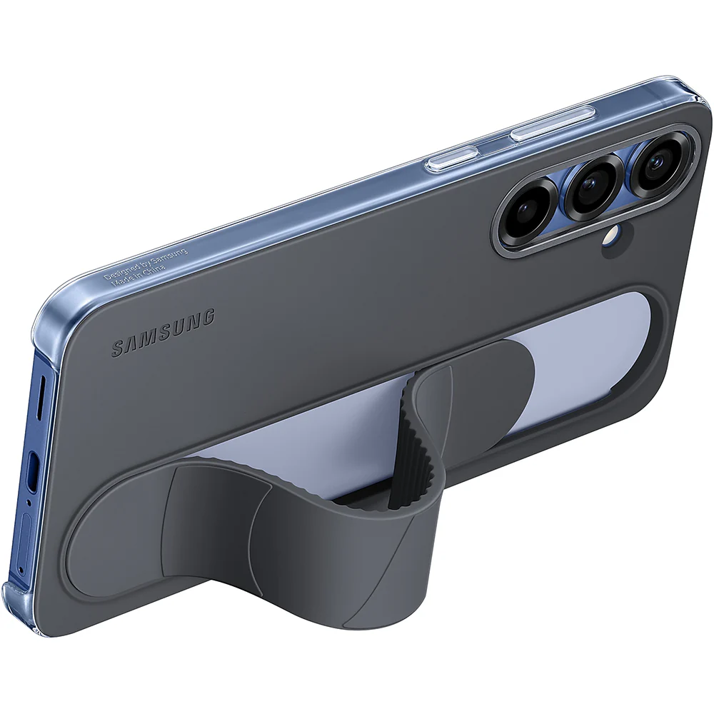 Handyhülle für Galaxy S25 Plus, Samsung Silicone Standing Grip Case, Schwarz - Image 3