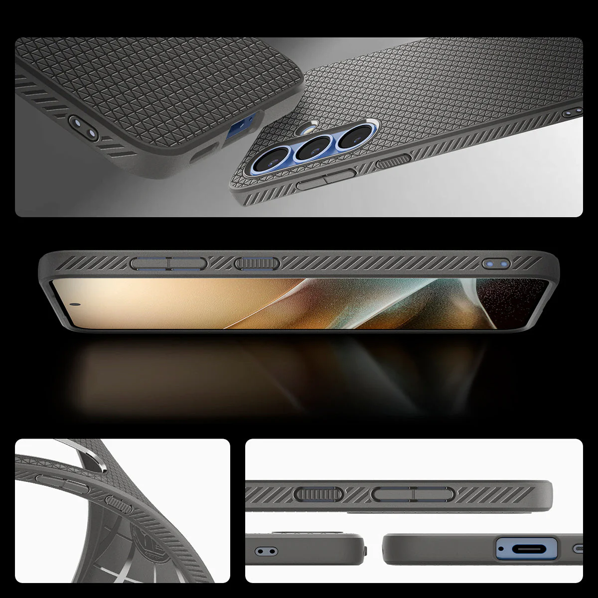 Handyhülle für Galaxy S25 Plus, Spigen Liquid Air, Grau - Image 4
