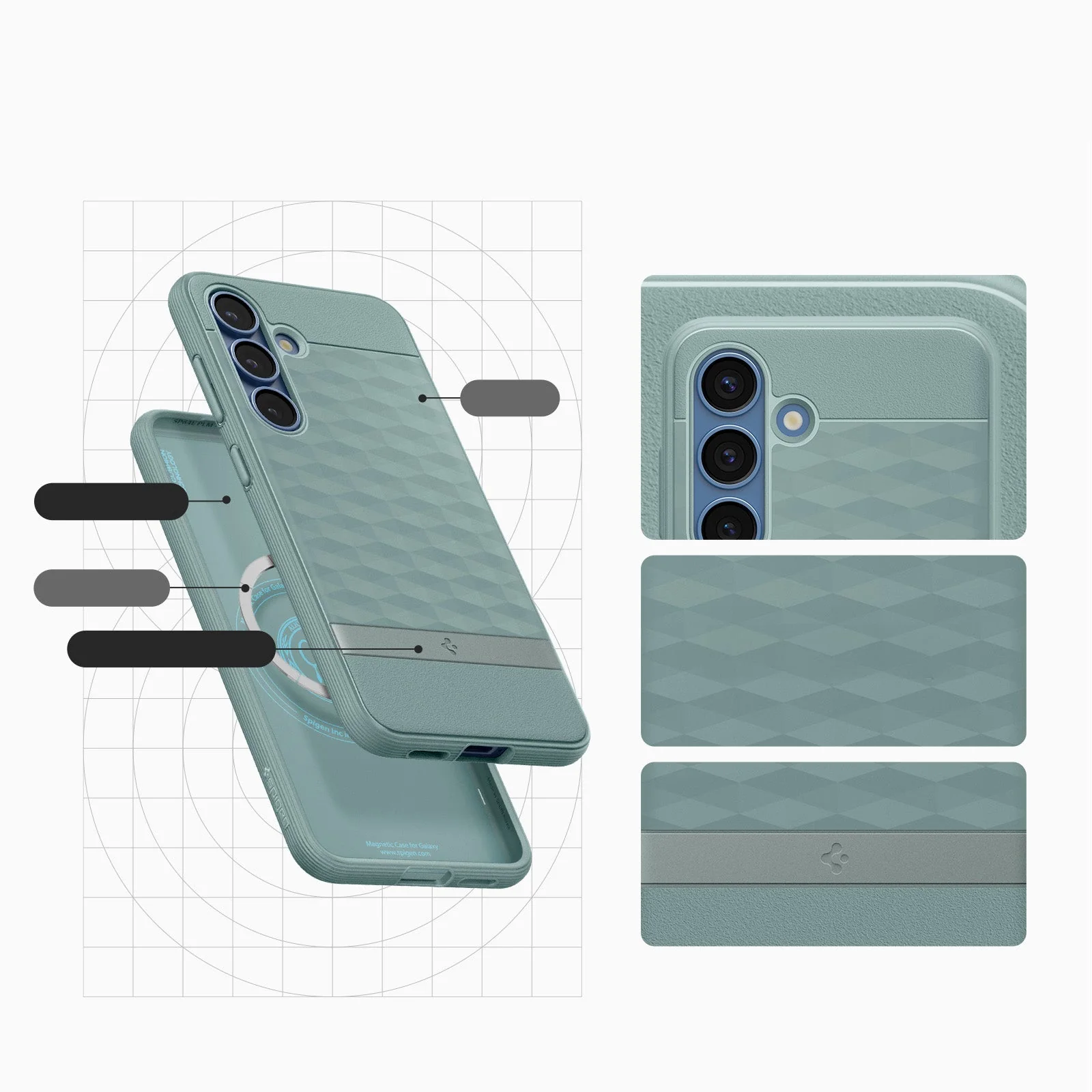 Handyhülle für Galaxy S25 Plus, Spigen Parallax Mag mit MagSafe, Grün - Image 4