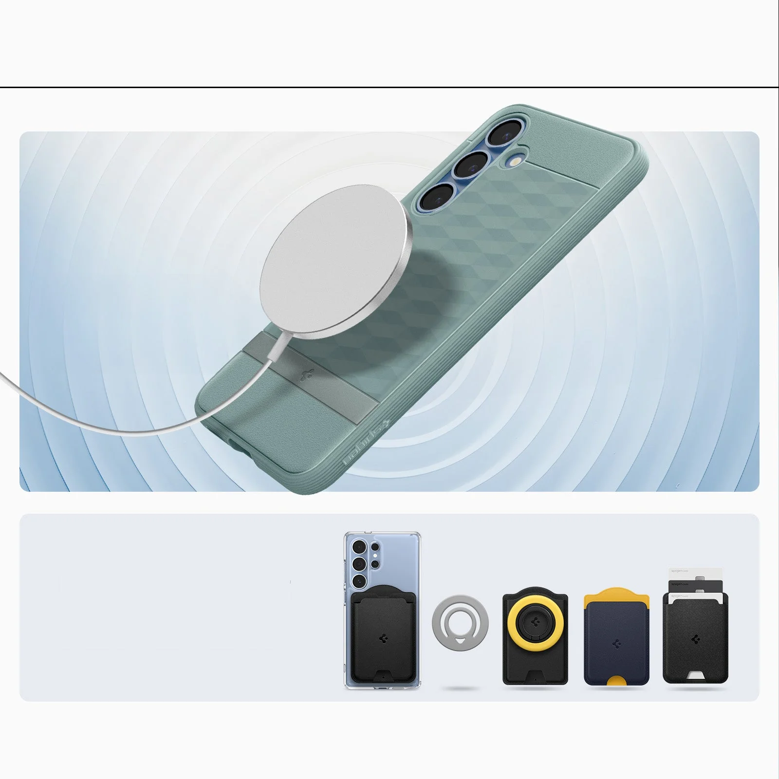 Handyhülle für Galaxy S25 Plus, Spigen Parallax Mag mit MagSafe, Grün - Image 5