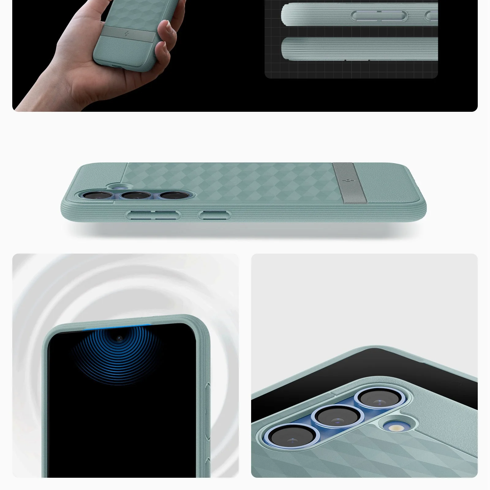 Handyhülle für Galaxy S25 Plus, Spigen Parallax Mag mit MagSafe, Grün - Image 6
