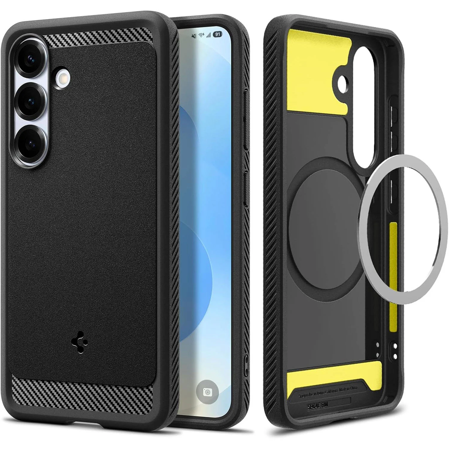 Handyhülle für Galaxy S25 Plus, Spigen Rugged Armor Mag mit MagSafe, Schwarz