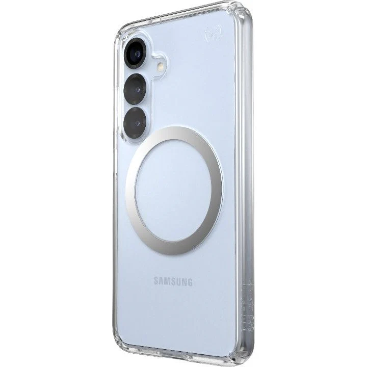 Handyhülle für Galaxy S25 / S24, Speck Presidio Perfect-Clear mit MagSafe, Transparentes Chrom und Silbern - Image 11