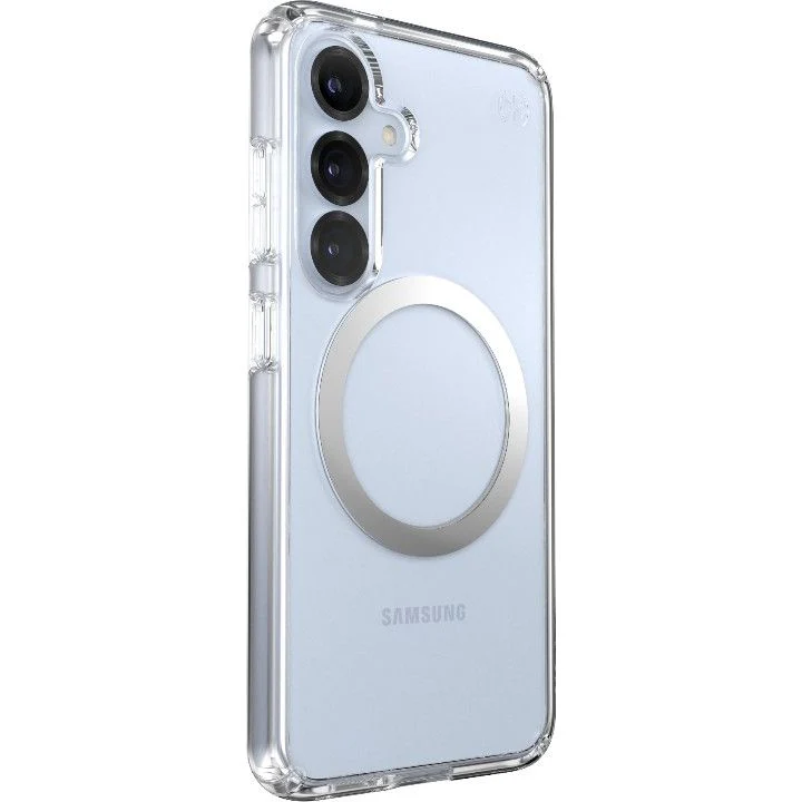 Handyhülle für Galaxy S25 / S24, Speck Presidio Perfect-Clear mit MagSafe, Transparentes Chrom und Silbern - Image 12