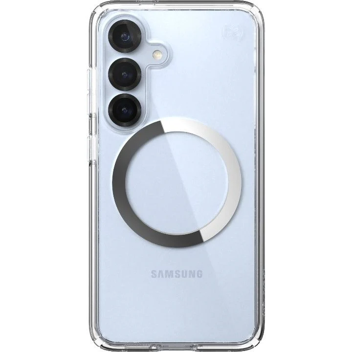 Handyhülle für Galaxy S25 / S24, Speck Presidio Perfect-Clear mit MagSafe, Transparentes Chrom und Silbern - Image 9