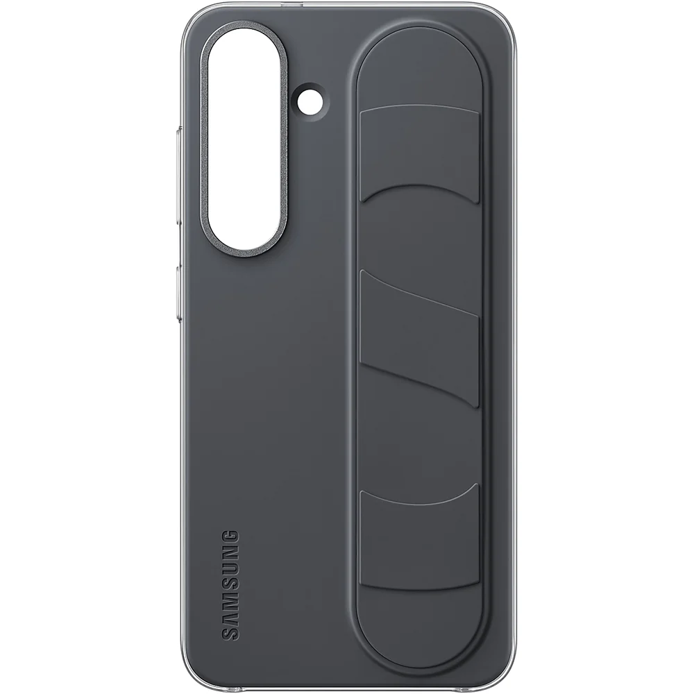 Handyhülle für Galaxy S25, Samsung Silicone Standing Grip Case, Schwarz - Image 5