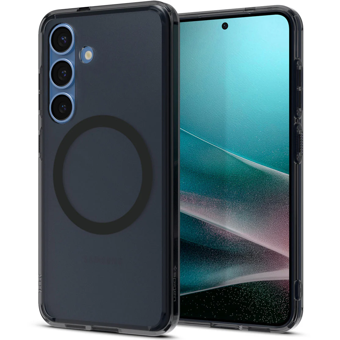 Handyhülle für Galaxy S25, Spigen Ultra Hybrid Mag mit MagSafe, Durchscheinend-Schwarz - Image 12