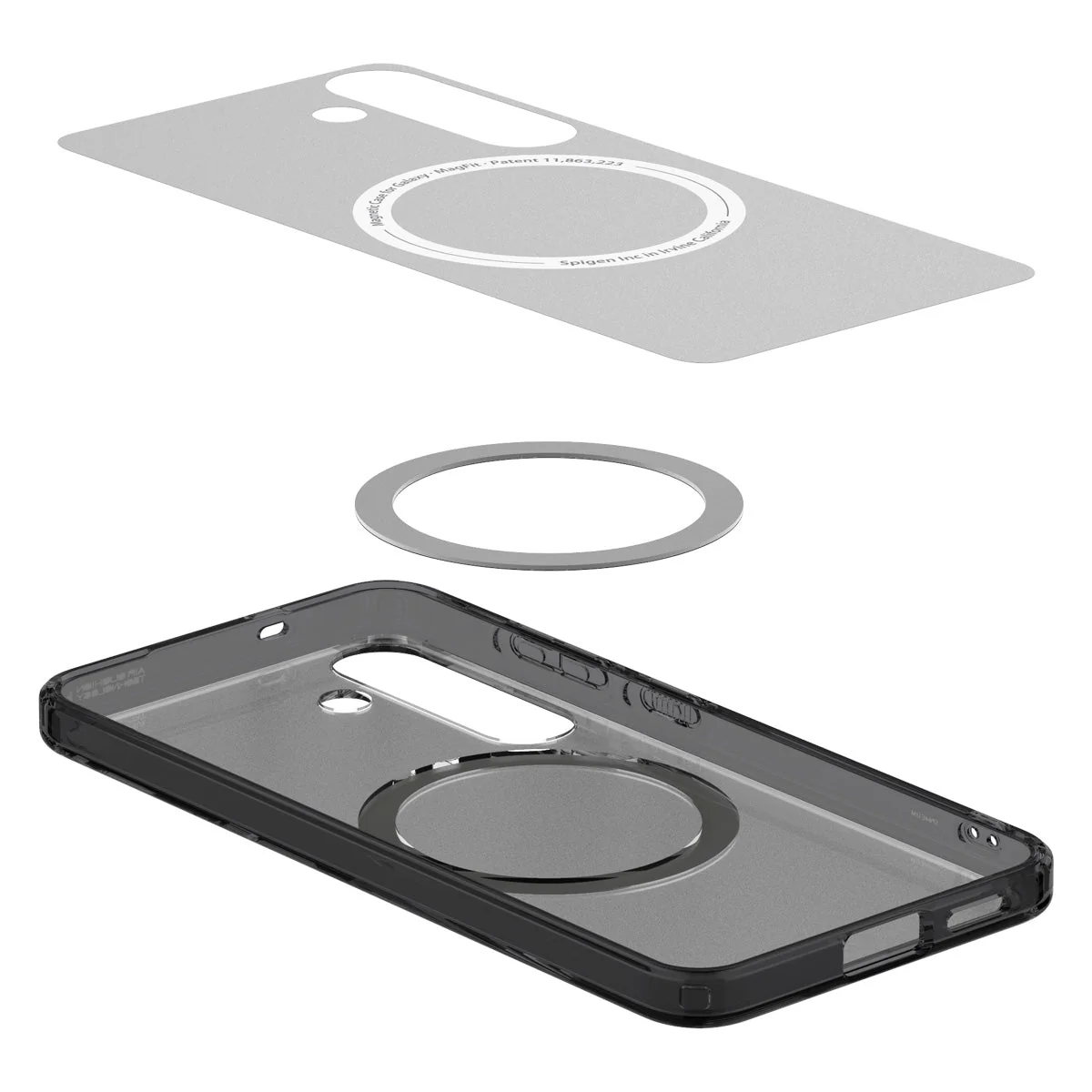 Handyhülle für Galaxy S25, Spigen Ultra Hybrid Mag mit MagSafe, Durchscheinend-Schwarz - Image 14