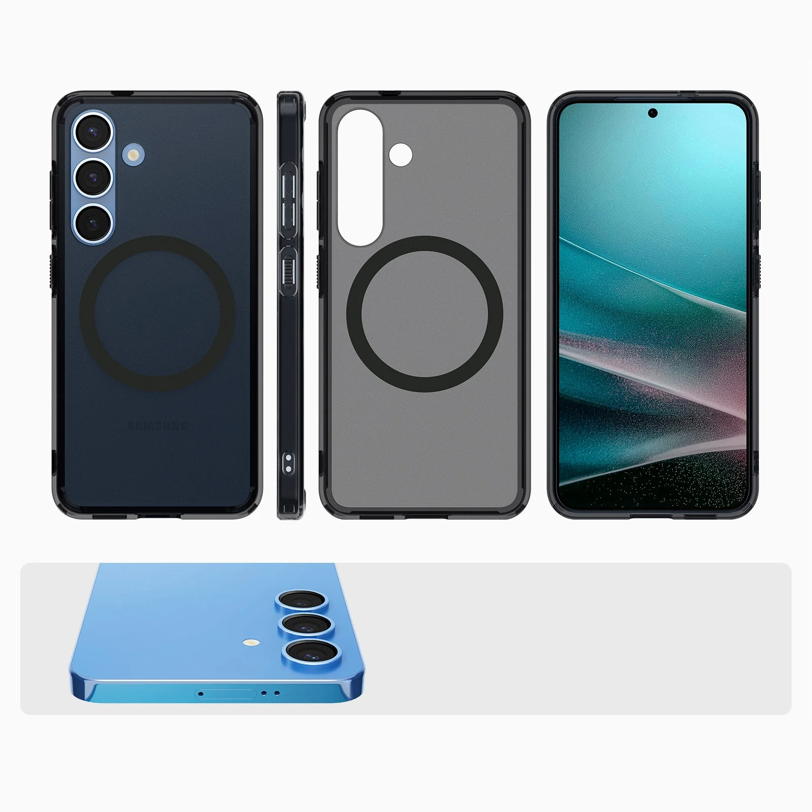 Handyhülle für Galaxy S25, Spigen Ultra Hybrid Mag mit MagSafe, Durchscheinend-Schwarz - Image 7